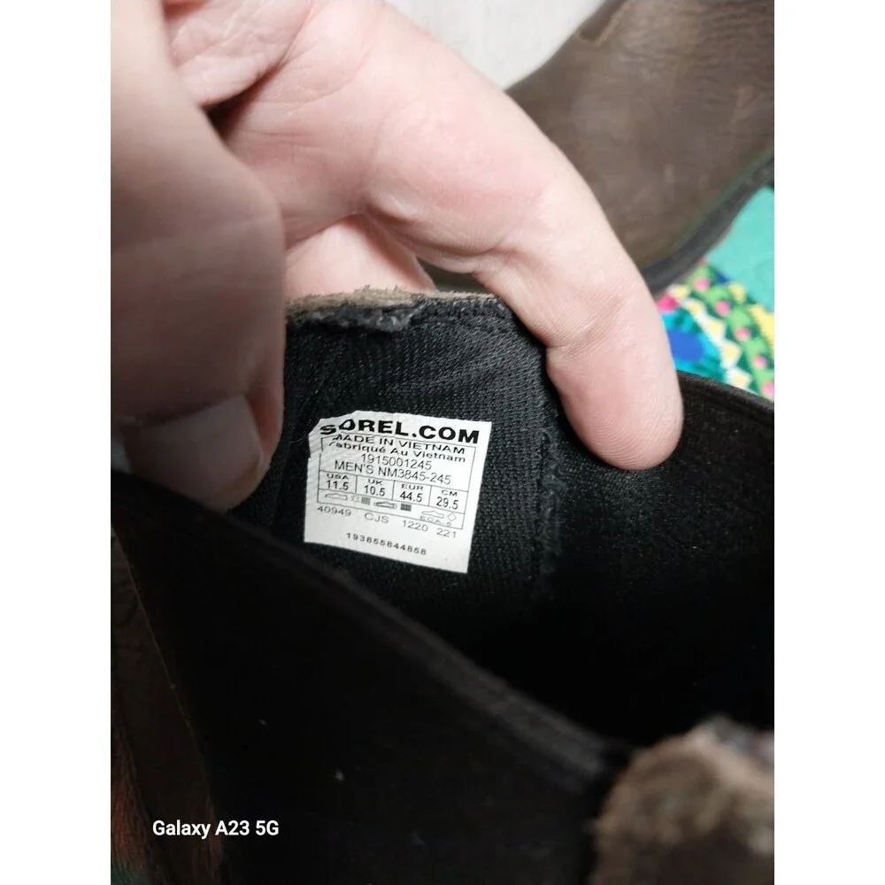 Sorel Mens 11.5 Waterproof Brown Leather Madson II Chelsea Boots